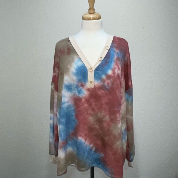 NWT Plus Size Haptics Tie Dye Top Size 1X - Picture 6 of 6